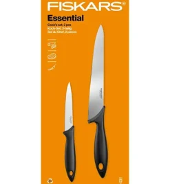 FISKARS ESSENTIAL Komplet 11 noży (kuchenne +Szefa+do obierania+do warzyw) w pudełku/ stal nierdzewna