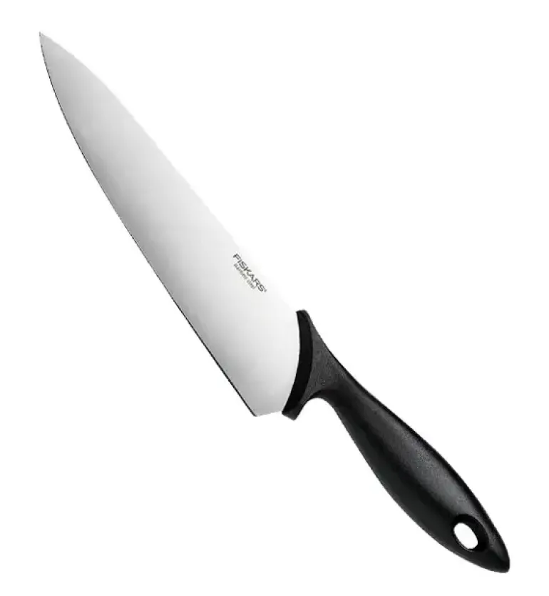 FISKARS ESSENTIAL Komplet 5 noży (kuchenne +Szefa) w pudełku + Ostrzałka ESSENTIAL
