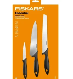 FISKARS ESSENTIAL Komplet 6 noży (kuchenne + Szefa + do pomidorów) / stal nierdzewna