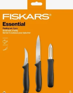 FISKARS ESSENTIAL Komplet 8 noży (kuchenne +do warzyw +do obierania) w pudełku | stal nierdzewna HRC 53