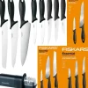 FISKARS ESSENTIAL Komplet 8 noży (kuchenne +Szefa +do warzyw) w pudełku / stal nierdzewna HRC 53 + Ostrzałka ESSENTIAL