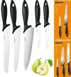 FISKARS ESSENTIAL Komplet 5 noży (kuchenne +Szefa) w pudełku
