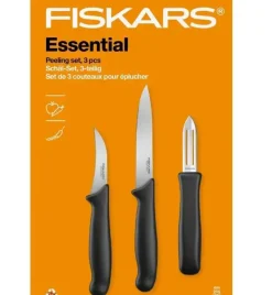 FISKARS ESSENTIAL Zestaw 3 noży do obierania / stal nierdzewna HRC 53