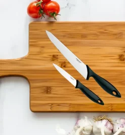 FISKARS ESSENTIAL Zestaw 2 noży Szefa kuchni / stal nierdzewna + tworzywo sztuczne