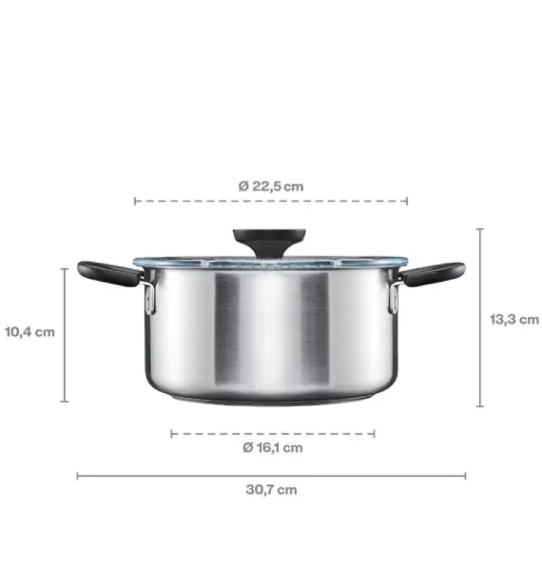 FISKARS FUNCTIONAL FORM 1072316 Garnek 3 l z pokrywką / stal nierdzewna