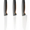 FISKARS FUNCTIONAL FORM 1057556+1057564 Komplet 6 noży kuchennych (3+3) w pudełkach + ostrzałka ESSENTIAL