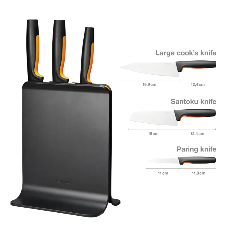 FISKARS FUNCTIONAL FORM 1057555 Komplet 3 noży w bloku czarnym