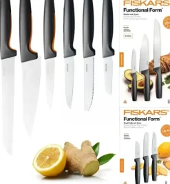 FISKARS FUNCTIONAL FORM 1057559+1057561 Komplet 6 noży kuchennych (3+3) w pudełkach / stal nierdzewna