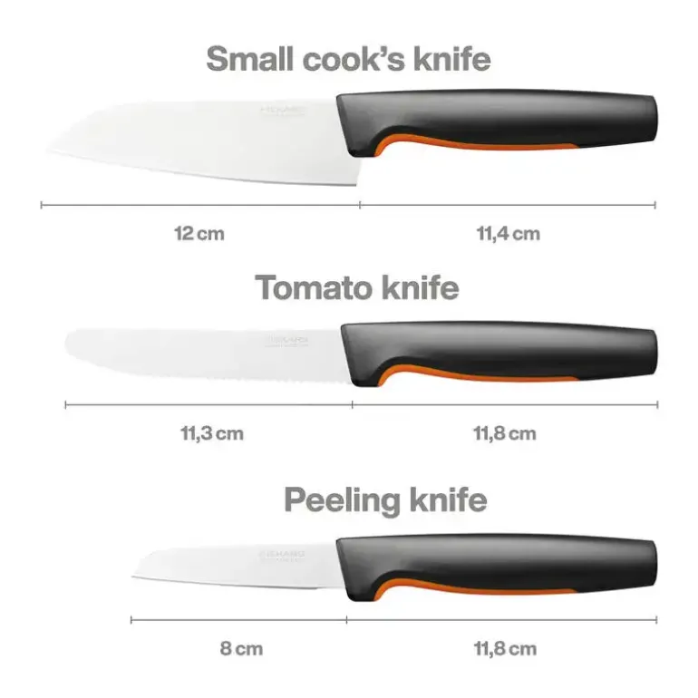 FISKARS FUNCTIONAL FORM 1057556 Komplet 3 noży kuchennych FAVOURITE SET w pudełku / stal nierdzewna