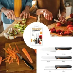 FISKARS FUNCTIONAL FORM 1057556 Komplet 3 noży kuchennych FAVOURITE SET w pudełku / stal nierdzewna