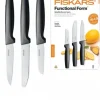FISKARS FUNCTIONAL FORM 1057561+1057564 Komplet 6 noży kuchennych w pudełkach + ostrzałka ESSENTIAL