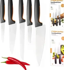 FISKARS FUNCTIONAL FORM 1057559+ 1057557 Komplet 5 noży kuchennych STARTER SET w pudełku / stal nierdzewna