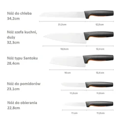 FISKARS FUNCTIONAL FORM 1057556+1057558 Komplet 8 noży (3+5) w pudełkach + ostrzałka ESSENTIAL