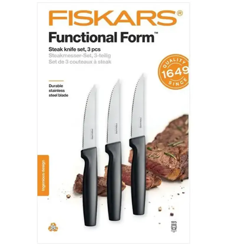 FISKARS FUNCTIONAL FORM 1057559+1057564 Komplet 6 noży kuchennych (3+3) w pudełkach / stal nierdzewna