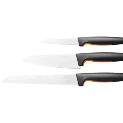 FISKARS FUNCTIONAL FORM 1057559 Komplet 3 noży kuchennych STARTER SET w pudełku + Ostrzałka ESSENTIAL