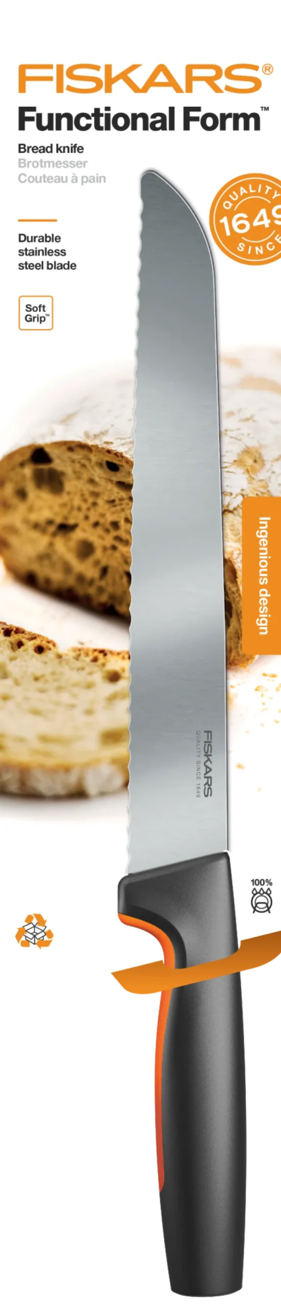 FISKARS FUNCTIONAL FORM Komplet 4 noży luzem / stal nierdzewna