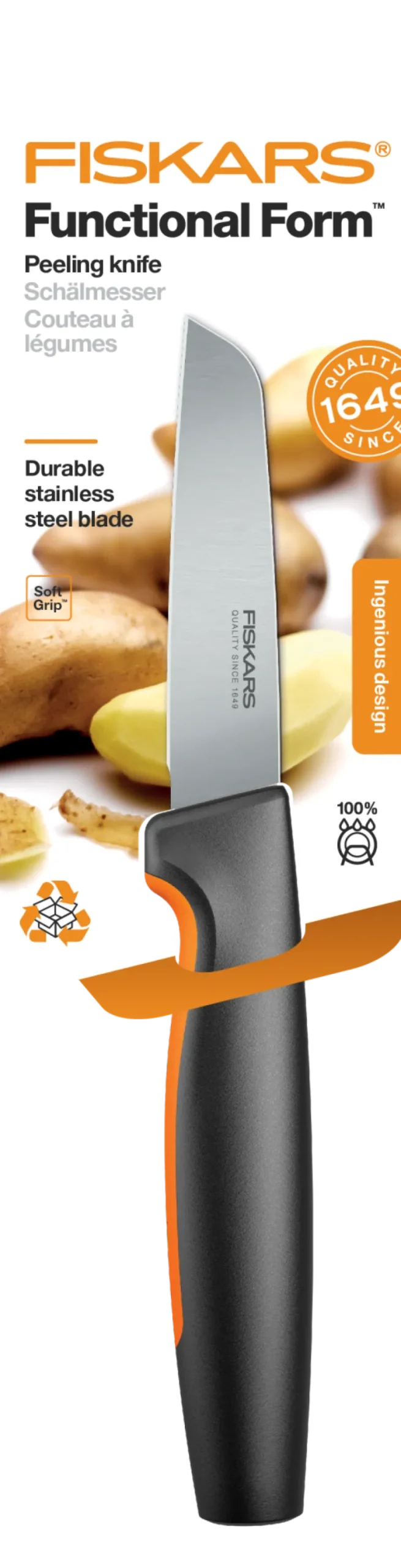 FISKARS FUNCTIONAL FORM Komplet 4 noży luzem / stal nierdzewna
