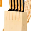 FISKARS FUNCTIONAL FORM Komplet 5 noży kuchennych w bloku drewnianym + Ostrzałka Functional Form