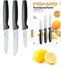 FISKARS FUNCTIONAL FORM 1057561 Komplet 3 małych noży kuchennych w pudełku / stal nierdzewna