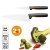 FISKARS FUNCTIONAL FORM 1057557+1057551 Komplet 3 noży kuchennych + deska do krojenia 35x25 cm w pudełku + ostrzałka ceramiczna Essential Roll-Sharp