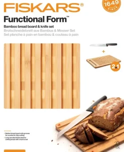 FISKARS FUNCTIONAL FORM 1057551 Komplet Deska do krojenia 35 x 25 cm + Nóż do chleba 21 cm