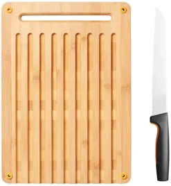 FISKARS FUNCTIONAL FORM 1057551 Komplet Deska do krojenia 35 x 25 cm + Nóż do chleba 21 cm
