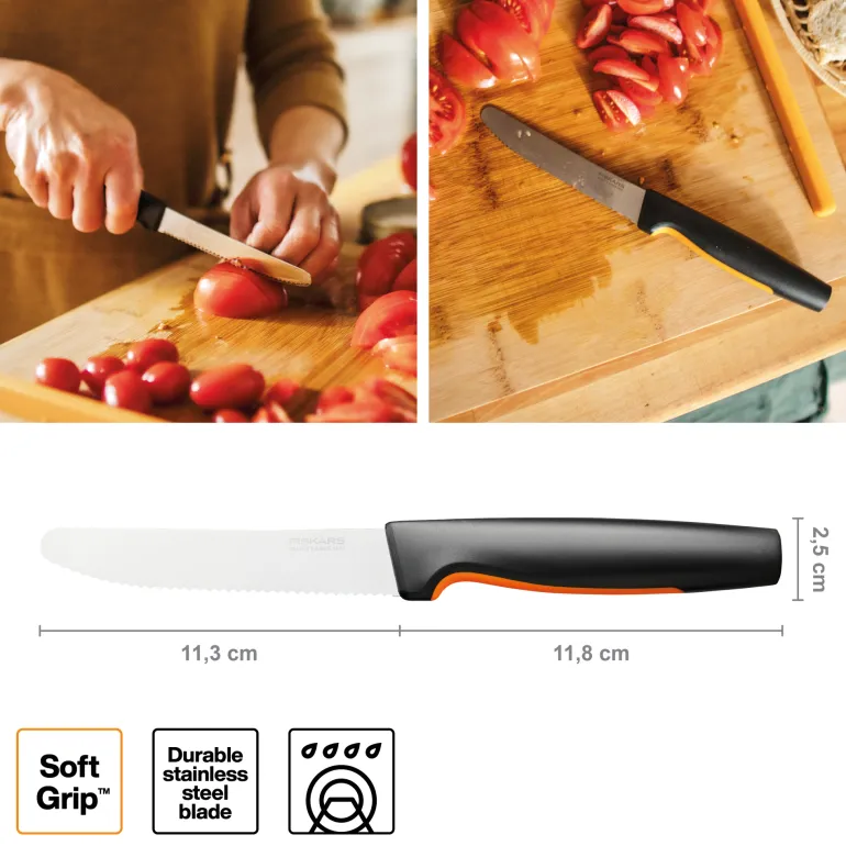 FISKARS FUNCTIONAL FORM 1057543 Nóż do pomidorów 11 cm / stal nierdzewna