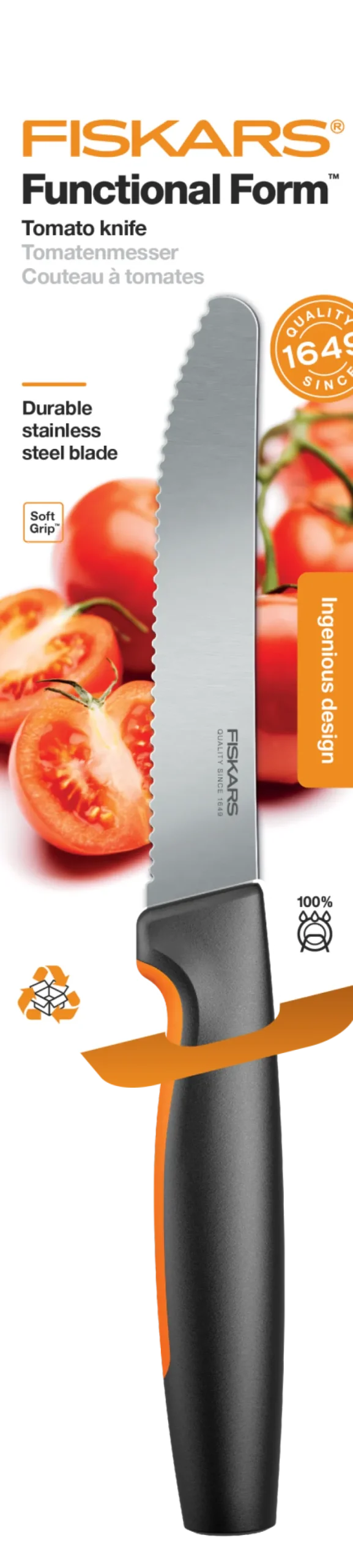 FISKARS FUNCTIONAL FORM 1057543 Nóż do pomidorów 11 cm / stal nierdzewna