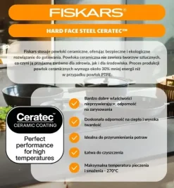 FISKARS FUNCTIONAL FORM 1072314 Patelnia szefa 26 cm z pokrywką / powłoka Ceratec™