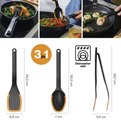 FISKARS FUNCTIONAL FORM 1027306 Zestaw kuchenny (łyżka + szpatułka + szczypce)