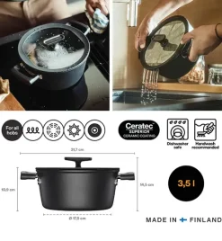 FISKARS HARD FACE 1075526 Garnek 3,5 l z pokrywką / powłoka Ceratec™ Superior