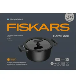 FISKARS HARD FACE Komplet garnki z pokrywkami 8 el / powłoka Ceratec™ Superior