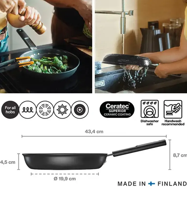 FISKARS HARD FACE 1075458 Patelnia 24 cm / powłoka Ceratec™ Superior