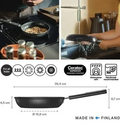 FISKARS HARD FACE 1075457 Patelnia 20 cm / powłoka Ceratec™ Superior