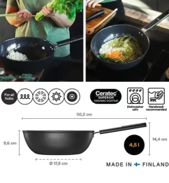FISKARS HARD FACE 1075523 Wok 28 cm / powłoka Ceratec™ Superior