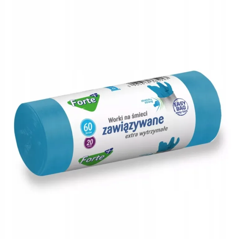 FORTE+ EASY-BAG Komplet 10x Worki na śmieci 60 L | 20 szt. / zawiązywane + 10x Worki na śmieci 60 L | 20 szt. / zawiązywane / zapach magnolia