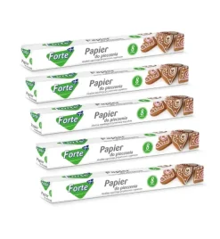 FORTE+ Komplet 5x Papier do pieczenia 8 m / pudełko