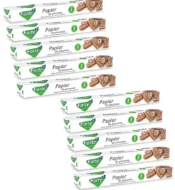 FORTE+ Komplet 10x Papier do pieczenia 8 m / pudełko
