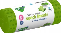 FORTE+ Komplet 10x Worki na śmieci 35 L | 15 szt. + 10x Worki na śmieci 35 L | 15 szt. (zapach limonka) / LDPE / z taśmą i przetłoczeniami