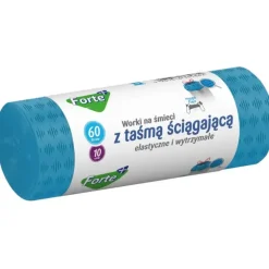 FORTE+ Komplet 10x Worki na śmieci 60 L / 10 szt. / LDPE / z taśmą / moletowane (z przetłoczeniami)