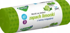 FORTE+ Komplet 10x Worki na śmieci 35 L | 15 szt. + 10x Worki na śmieci 60 L | 10 szt. / LDPE / z taśmą i przetłoczeniami / zapach limonka
