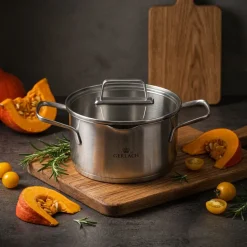 GERLACH AMBIENTE GARNEK 2,0 L Z POKRYWKĄ 18 cm / stal nierdzewna