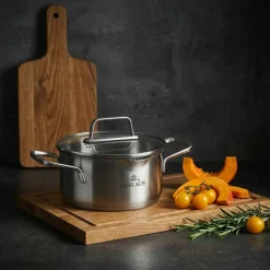 GERLACH AMBIENTE GARNEK 1,5 L Z POKRYWKĄ 16 cm / stal nierdzewna