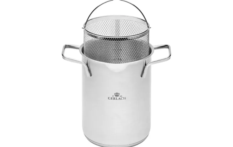 GERLACH AMBIENTE Garnek wysoki 4 l z sitkiem i pokrywką 16 cm / stal nierdzewna