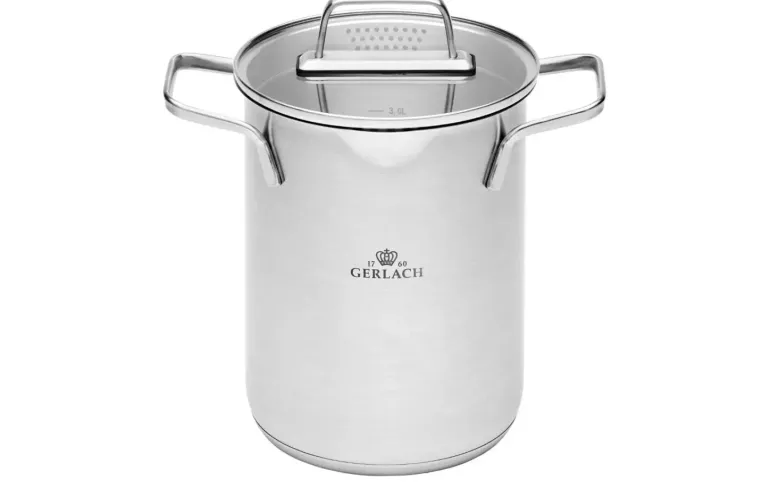 GERLACH AMBIENTE Garnek wysoki 4 l z sitkiem i pokrywką 16 cm / stal nierdzewna