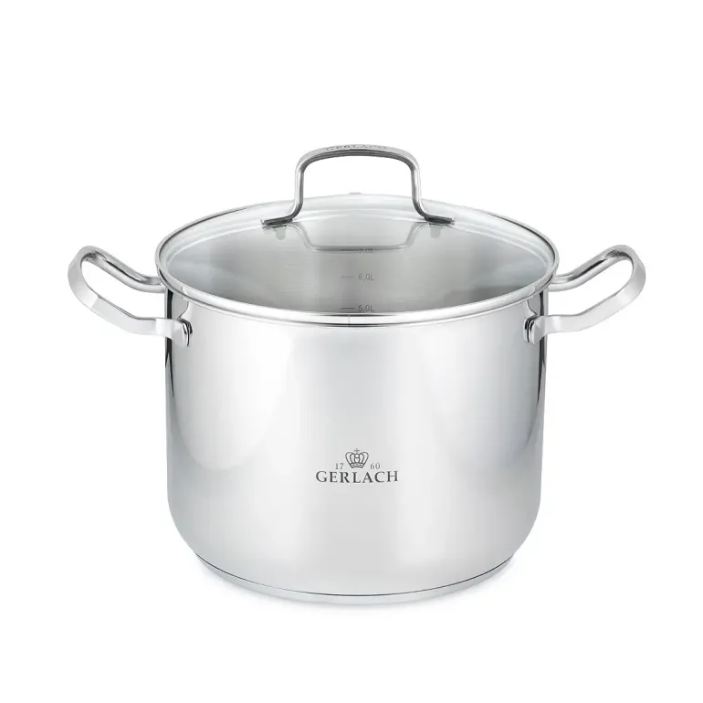 GERLACH AMBIENTE Komplet Garnki z pokrywkami 10 el + Patelnia naleśnikowa 26 cm +Granitex Patelnia 20, 24, 28 cm