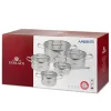 GERLACH AMBIENTE Komplet Garnki z pokrywkami 10 el + Patelnie Harmony Classic 20, 24, 28 cm / stal nierdzewna / indukcja