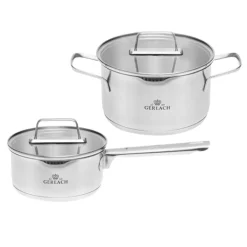 GERLACH AMBIENTE Komplet garnek 2,5 l + rondel 1,5 l z pokrywkami / stal nierdzewna