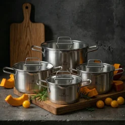 GERLACH AMBIENTE Komplet garnków z pokrywkami 8 el. / stal nierdzewna