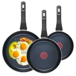 GERLACH AMBIENTE Komplet Garnki z pokrywkami 10 el + Patelnie Ambiente ThermoCoat 20, 24, 28 cm / stal nierdzewna / indukcja